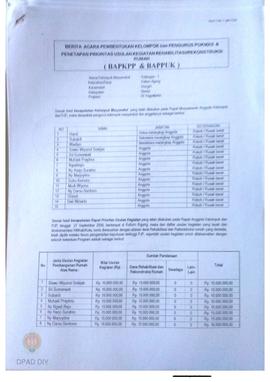 Berita Acara Pembentukan Kelompok dan Pengurus POKMAS & Penetapan prioritas usulan kegiatan R...
