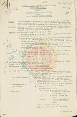 Surat keputusan Menteri Keuangan RI tentang Otorisasi anggaran rutin 1973/1974.