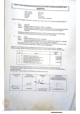 Berita Acara Penarikan/Penggunaan Dana Rehabilitasi/Rekonstruksi Rumah (BAPPD) Rusak Berat, Nama ...