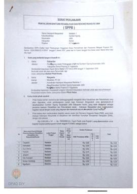 Surat Perjanjian Penyaluran Bantuan Rehabilitasi dan Rekonstruksi Rumah (SPPB),  Nama Kelompok Me...