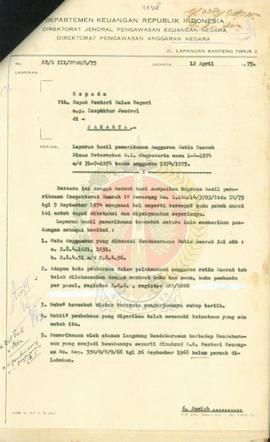 Laporan hasil pemeriksaan pada Dinas Peternakan Prop. DIY.