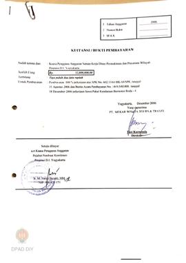 Kendali Kelengkapan Pengadaan Barang dan Jasa Rehab Rekons DIPA TA. 2006 dengan No.SPM 00222/XII/...