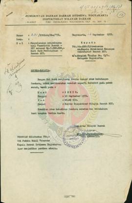 Penyelesaian pengeluaran uang daerah DIY dari BPD DIY.
