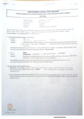 Amandemen Surat Perjanjian Penyaluran Bantuan Rehabilitasi dan Rekonstruksi Rumah (SPPB),  Nama K...