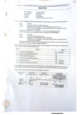Berita Acara Penarikan/Penggunaan Dana Rehabilitasi/Rekonstruksi Rumah (BAPPD) Rusak Berat, Nama ...