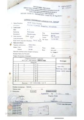 Laporan hasil pemeriksaan lapangan fase pembungaan  BPSB II Jateng dan DIY jenis tanaman padi saw...
