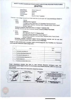 Berita Acara Penarikan/Penggunaan Dana Rehabilitasi/Rekonstruksi Rumah (BAPPD) Rusak Ringan, Nama...