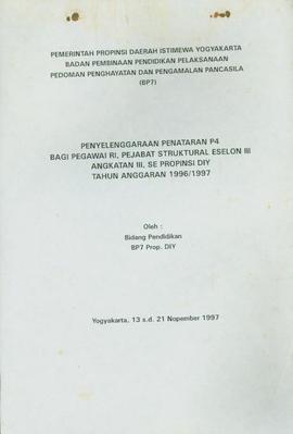 Berkas surat perihal penyelenggaraan penataran Pedoman Penghayatan dan Pengamalan Pancasila (P-4)...