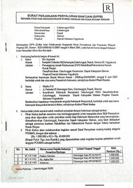 Amandemen Surat Perjanjian Penyaluran Bantuan Rehabilitasi dan Rekonstruksi Rumah (SPPB),  Nama K...