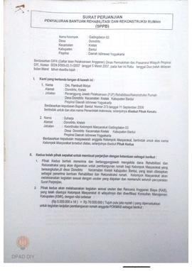 Surat Perjanjian Penyaluran Bantuan Rehabilitasi dan Rekonstruksi Rumah (SPPB),  Nama Kelompok Ga...