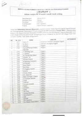 Berita Acara Pembentukan Kelompok dan Pengurus Pokmas (BAPKPP) dalam Rangka BLM untuk Rumah Rusak...