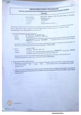 Amandemen Surat Perjanjian Penyaluran Bantuan Rehabilitasi dan Rekonstruksi Rumah (SPPB),  Nama K...