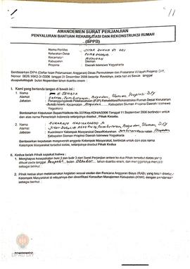 Amandemen Surat Perjanjian Penyaluran Bantuan Rehabilitasi dan Rekonstruksi Rumah (SPPB),  Nama K...