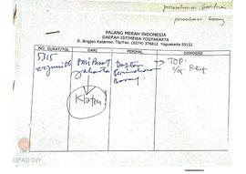 Surat tentang permohonan bantuan barang PMI DIY tanggal 13 Juni 2006 s.d 27 Desember 2006 pasca g...