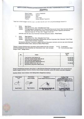 Berita Acara Penarikan/Penggunaan Dana Rehabilitasi/Rekonstruksi Rumah (BAPPD) Rusak Ringan, Nama...