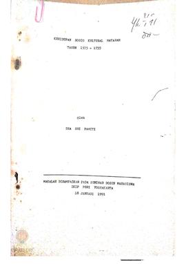 Makalah pada seminar dosen  mahasiswa IKIP PGRI tanggal 18 Juni 1991 oleh Drs. Sri Pawiti dengan ...