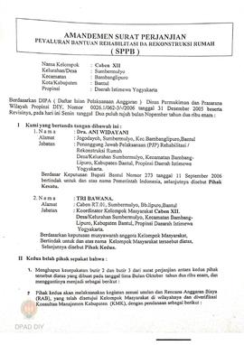 Surat Perjanjian Penyaluran Bantuan Rehabilitasi dan Rekonstruksi Rumah (SPPB), Nama Kelompok Jog...