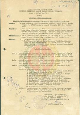 SK Pimpinan Proyek Pembinaan Olah Raga DIY No 720/Proy/IX/1975 tentang pemberian pekerjaan rehabi...