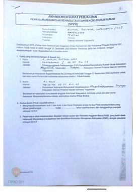 Amandemen Surat Perjanjian Penyaluran Bantuan Rehabilitasi dan Rekonstruksi Rumah (SPPB),  Nama K...