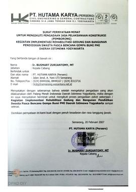 Dokumen Penawaran untuk pembangunan dan perbaikan gedung dan bangunan pendidikan swasta pasca ben...