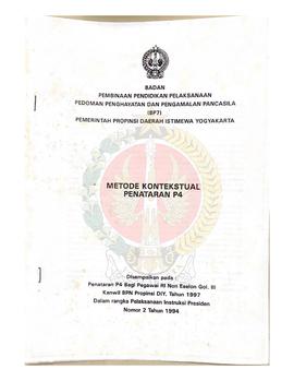 Makalah Metode Kontekstual Penataran P-4 disampaikan pada Penataran P-4 Bagi Pegawai Republik Ind...