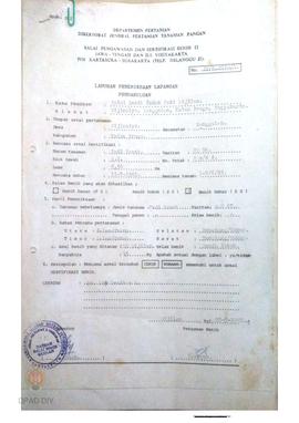 Laporan dari Balai Pengawasan dan Sertifikasi Benih II Jawa Tengah dan DIY tentang Hasil Pemeriks...