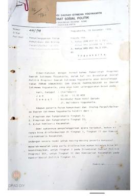 Penyelenggaraan Forum Komunikasi dan Dialog Parpol/ Golkar se-DIY