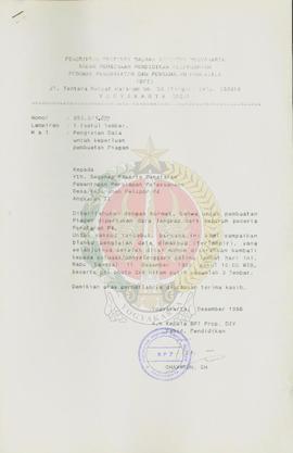 Surat dari Kepala Badan Pembina Pendidikan Pelaksanaan Pedoman Penghayatan & Pengamalan Panca...