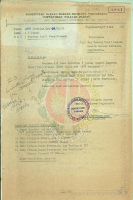 Laporan hasil pemeriksaan bidang umum dengan sasaran masalah perikanan Dati II Sleman, Mei 1978.