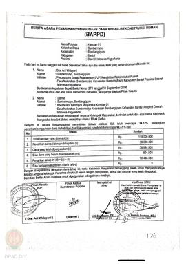 Berita Acara Penarikan/Penggunaan Dana Rehabilitasi/Rekonstruksi Rumah (BAPPD) Rusak Berat, Nama ...