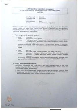 Amandemen dan Surat Perjanjian Penyaluran Bantuan Rehabilitasi dan Rekonstruksi Rumah (SPPB),  Na...