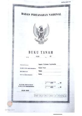 Buku Hak Milik tanah No. 69 atas nama KGPAA Pakualam VIII di Kecamatan Galur Desa Temon.