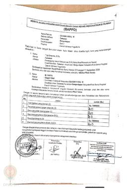 Berita Acara Penarikan/Penggunaan Dana Rehabilitasi/Rekonstruksi Rumah (BAPPD) Rusak Sedang, Nama...