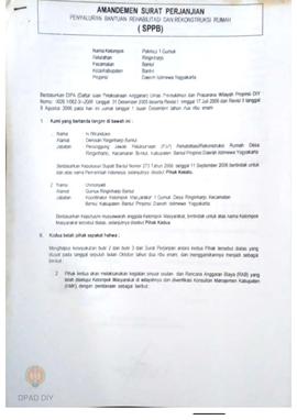 Amandemen Surat Perjanjian Penyaluran Bantuan Rehabilitasi dan Rekonstruksi Rumah (SPPB), Nama Ke...