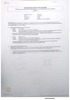 Amandemen Surat Perjanjian Penyaluran Bantuan Rehabilitasi dan Rekonstruksi Rumah (SPPB),  Nama K...