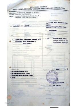 Laporan dari Balai Pengawasan dan Sertifikasi Benih II tentang hasil  pemeriksaan lapangan fase V...