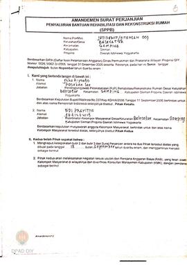 Amandemen Surat Perjanjian Penyaluran Bantuan Rehabilitasi dan Rekonstruksi Rumah (SPPB),  Nama K...