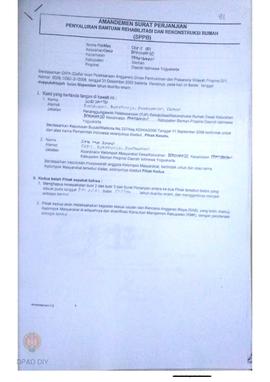 Amandemen Surat Perjanjian Penyaluran Bantuan Rehabilitasi dan Rekonstruksi Rumah (SPPB),  Nama K...