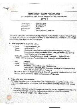 Surat Perjanjian Penyaluran Bantuan Rehabilitasi dan Rekonstruksi Rumah (SPPB),  Nama Kelompok Ma...