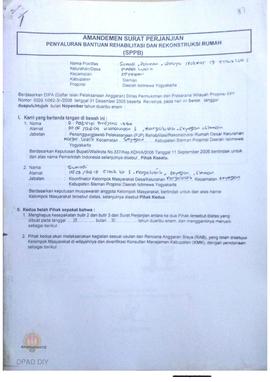 Amandemen Surat Perjanjian Penyaluran Bantuan Rehabilitasi dan Rekonstruksi Rumah (SPPB),  Nama K...