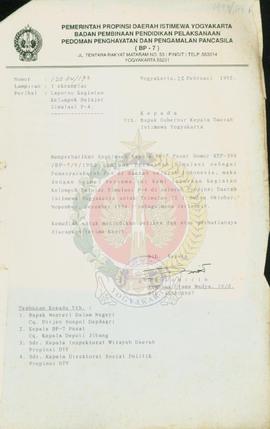 Laporan Kelompok Belajar Simulasi P-4 Triwulan I, III, IV BP-7 Provinsi Daerah Istimewa Yogyakart...