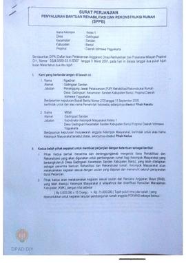 Surat Perjanjian Penyaluran Bantuan Rehabilitasi dan Rekonstruksi Rumah (SPPB),  Nama Kelompok Ke...