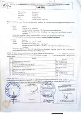 Berita Acara Penarikan / Penggunaan dana Rehab / Rekonstruksi Rumah ( BAPPD ) untuk Rumah Rusak B...