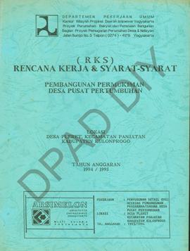 Surat dari Kanwil Departemen Pekerjaan Umum DIY Bagian Proyek pemugaran perumahan Desa dan Nelaya...