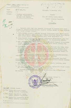 Tindakan administratif bagi Sdr. Iswandjono S.H. dan Sdr, R.W. Suyudi karyawan pemda. Gunungkidul.