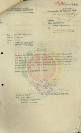 Pungutan uang bagi pegawai Kotamdya YK.