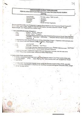 Amandemen Surat Perjanjian Penyaluran Bantuan Rehabilitasi dan Rekonstruksi Rumah (SPPB),  Nama K...