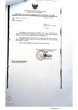 Surat tentang rekruitmen PPL Desa Getas.