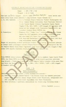 Surat perjanjian pemborongan Dinas Pekerjaan Umum Propinsi DIY No: DPU/92/107 tanggal 12 November...