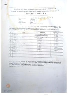 Berita Acara Pembentukan Kelompok dan Pengurus Kelompok Masyarakat dan Penetapan Prioritas Usulan...
